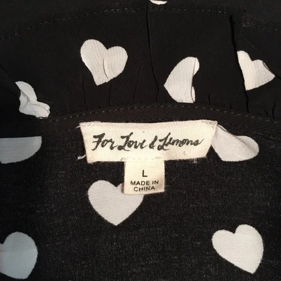 For Love & Lemons “Willow” Heart Print Peplum Top - Picture 12 of 12